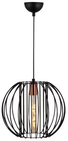 Candeeiro de Teto Fellini – Preto e Bronze – 33 cm