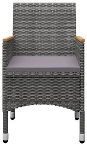 3 pcs conjunto de jantar para jardim cinzento
