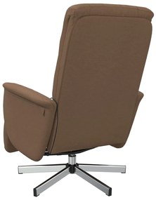 Cadeira de massagens reclinável c/ apoio de pés tecido castanho