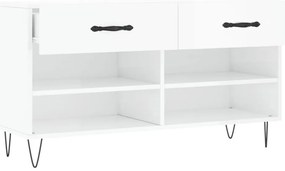 Banco sapateira 102x35x55 cm derivados madeira branco brilhante
