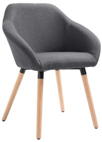 vidaXL Cadeira de jantar tecido cinzento-escuro