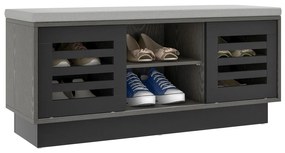 Banco para sapatos com 6 compartimentos de armazenamento e 3 prateleiras ajustáveis ​​- Natural