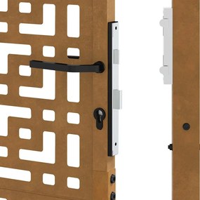 Portão de jardim 105x180 cm design cruzado de aço resistente