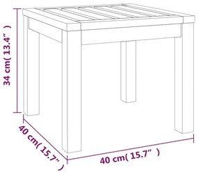 3 pcs conjunto de jantar p/ jardim c/ almofadões acácia maciça