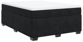 Cama com molas/colchão 140x190 cm veludo preto