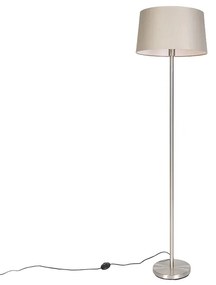 Candeeiro de pé moderno em aço com cúpula bege 45 cm - Simplo Moderno