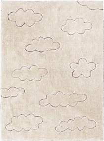 Tapete infantil tecido à mão com relevo e lavável Clouds