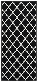vidaXL Passadeira 80x150 cm polipropileno preto e branco