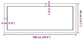Prateleira de parede 100x40x(2-6)cm carvalho maciço não tratado