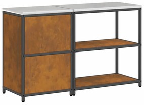 Conjunto de Armazenamento de Cozinha 2 pcs Ferro Enferrujado