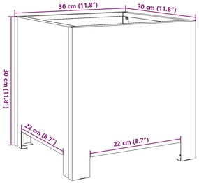 Vaso/floreira de jardim 30x30x30 cm aço inoxidável