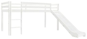 282713 vidaXL Estrutura de cama infantil c/ escorrega e escada pinho 97x208cm