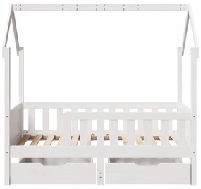 Estrutura de cama infantil c/ gavetas 80x170 cm pinho maciço
