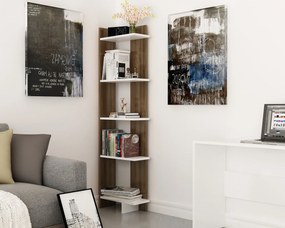 Estante Als – Nogueira e Branco – 45x170x22 cm