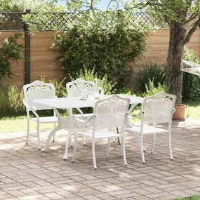 vidaXL Conjunto de Jantar para Jardim 5 pcs Branco Alumínio