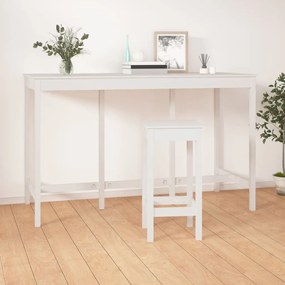 Mesa de bar 180x80x110 cm madeira de pinho maciça branco