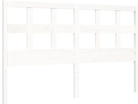 Estrutura de cama King Size com cabeceira madeira maciça branco