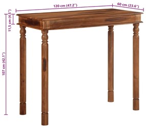 Mesa Bar 120x60x107 cm Acácia de madeira maciça