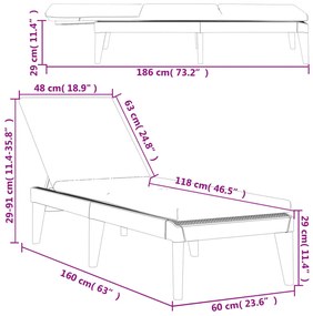 Espreguiçadeira com almofadão 186x60x29 cm PP branco