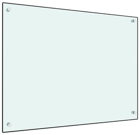 249456 vidaXL Painel anti-salpicos de cozinha 80x60 cm vidro temperado branco