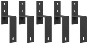 vidaXL Barn Door Bypass Brackets 5 pcs para trilhos planos aço carbono