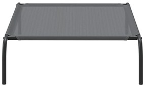 Cama para cães elevada 110x65x20 cm Textilene e aço cinzento