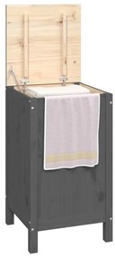 Caixa para roupa 44x44x76 cm madeira de pinho maciça cinzento