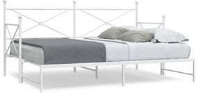 vidaXL Cama de dia com gavetão sem colchão 75x190 cm aço branco