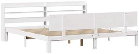 Estrutura de cama c/ cabeceira sem colchão 180x200 cm branco