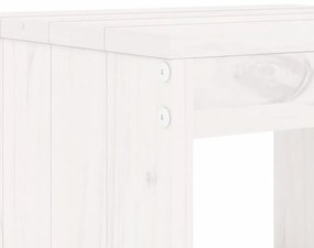 3 pcs conj. bistrô para jardim madeira de pinho maciça branco