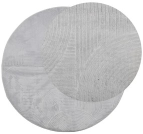 Tapete de pelo curto IZA visual escandinavo Ø 100 cm cinzento