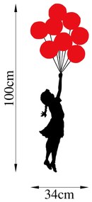 Acessório Decorativo de Metal Model-429 – Preto e Vermelho – 100 x 34