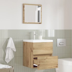 vidaXL Armário de Armazenamento de Casa de Banho Carvalho Handmade MDF