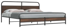 vidaXL Estrutura cama sem colchão 183x213 cm metal carvalho castanho