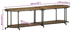 Móvel de TV 160x42x40 cm madeira recuperada maciça