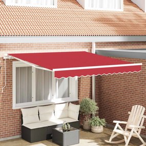 vidaXL Toldo Vermelho 3 x 2,5 m Poliéster e metal