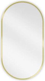 Mexen Loft espelho de casa de banho oval 75 x 40 cm, moldura dourada - 9851-075-040-000-50