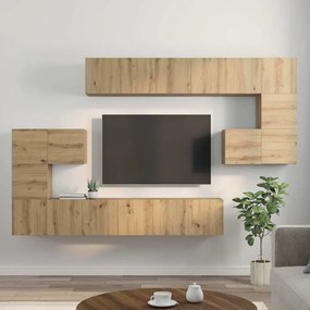Conjunto de móvel de TV 10 pcs carvalho artisiano