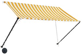 Toldo retrátil com LED 250x150 cm amarelo e branco