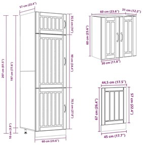 8 peças armário de cozinha conjunto Kalmar branco