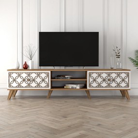 Móvel TV Class – Nogueira e Branco – 180 cm x 44 cm x 35 cm