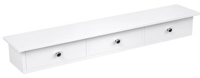 Prateleira flutuante com 3 gavetas para parede | SONGMICS | 80 x 15 x 10 cm | branco | LWS085W01.