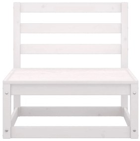 2 pcs conj. lounge de jardim c/ almofadões pinho maciço branco