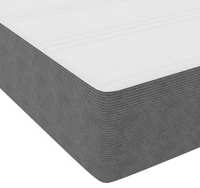 Cama Box Spring com Colchão Cinza Claro 80x200 cm Tecido em Veludo Cot