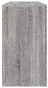 Aparador com luzes LED 142,5x37x67 cm cinzento sonoma
