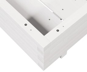 Vaso/floreira de jardim 80x80x26,5 cm pinho maciço branco