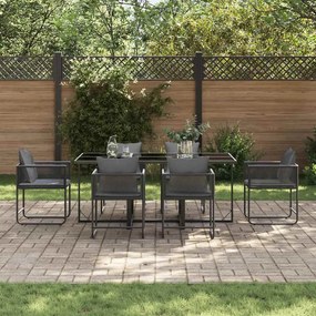 Conjunto de Jantar de Jardim de 9 Peças vidaXL com Almofadas em Aço e
