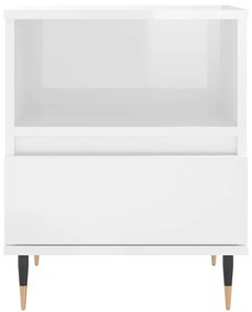 Mesa de cabeceira 2 pcs derivados de madeira branco brilhante