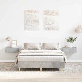 Estrutura de cama sem colchão 140x190 cm cinza cimento