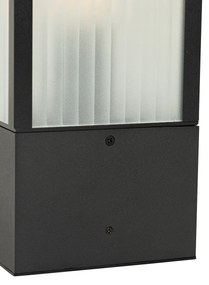 LED Candeeiro de pé inteligente para exterior preto com vidro canelado 40 cm incluindo WiFi A60 - Charlois Moderno